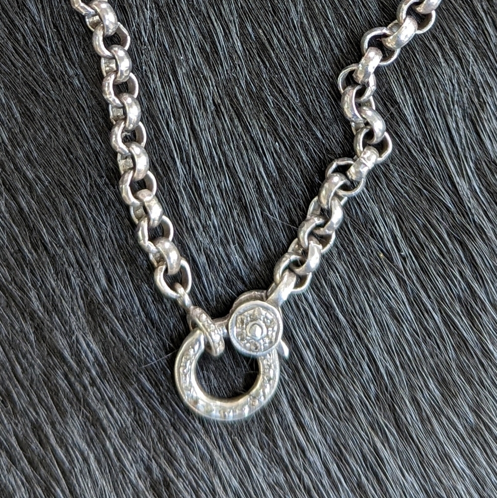 Pave Diamond and Sterling Chain